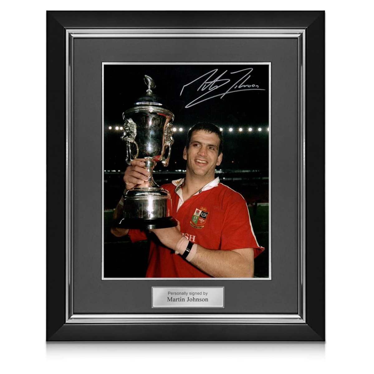 Martin Johnson Signed British And Irish Lions Photo: Captain. Deluxe Frame