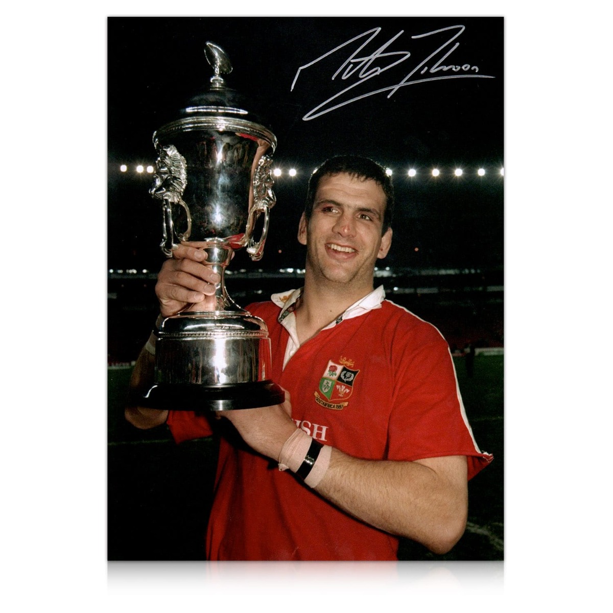 Martin Johnson Signed British And Irish Lions Photo: Captain