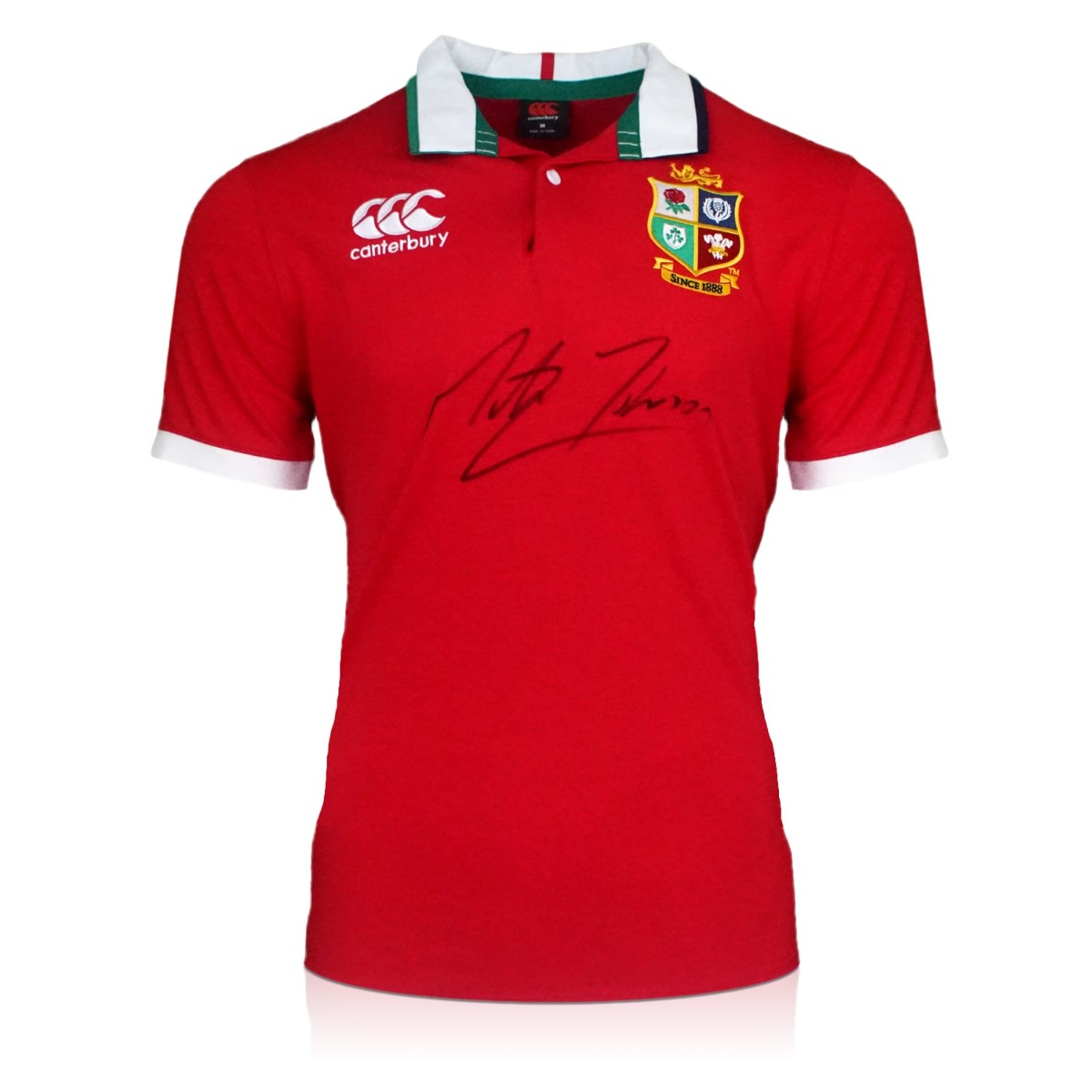 Martin Johnson Signed British And Irish Lions Rugby Shirt. Superior Frame