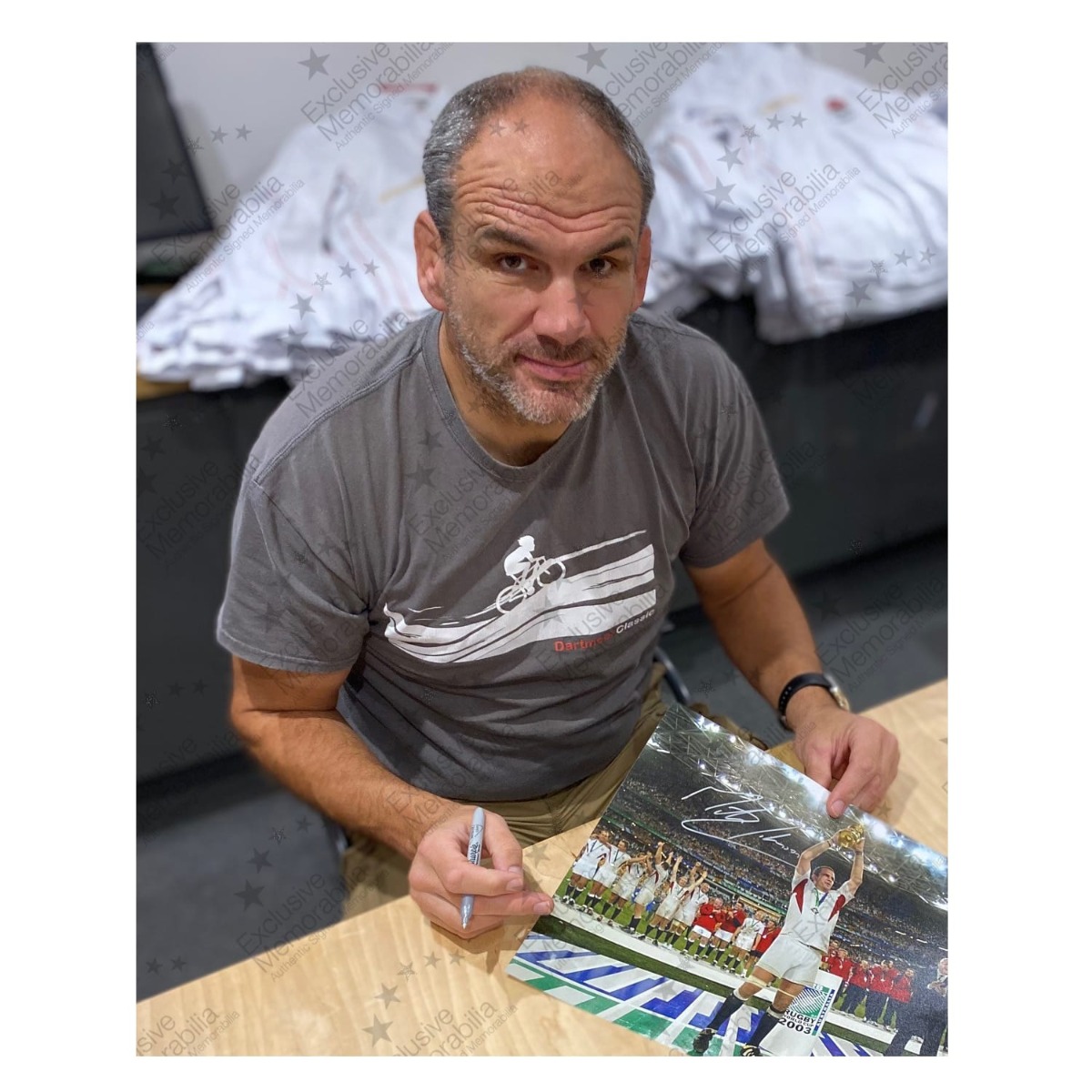 Martin Johnson Signed England Rugby Photo: The Podium