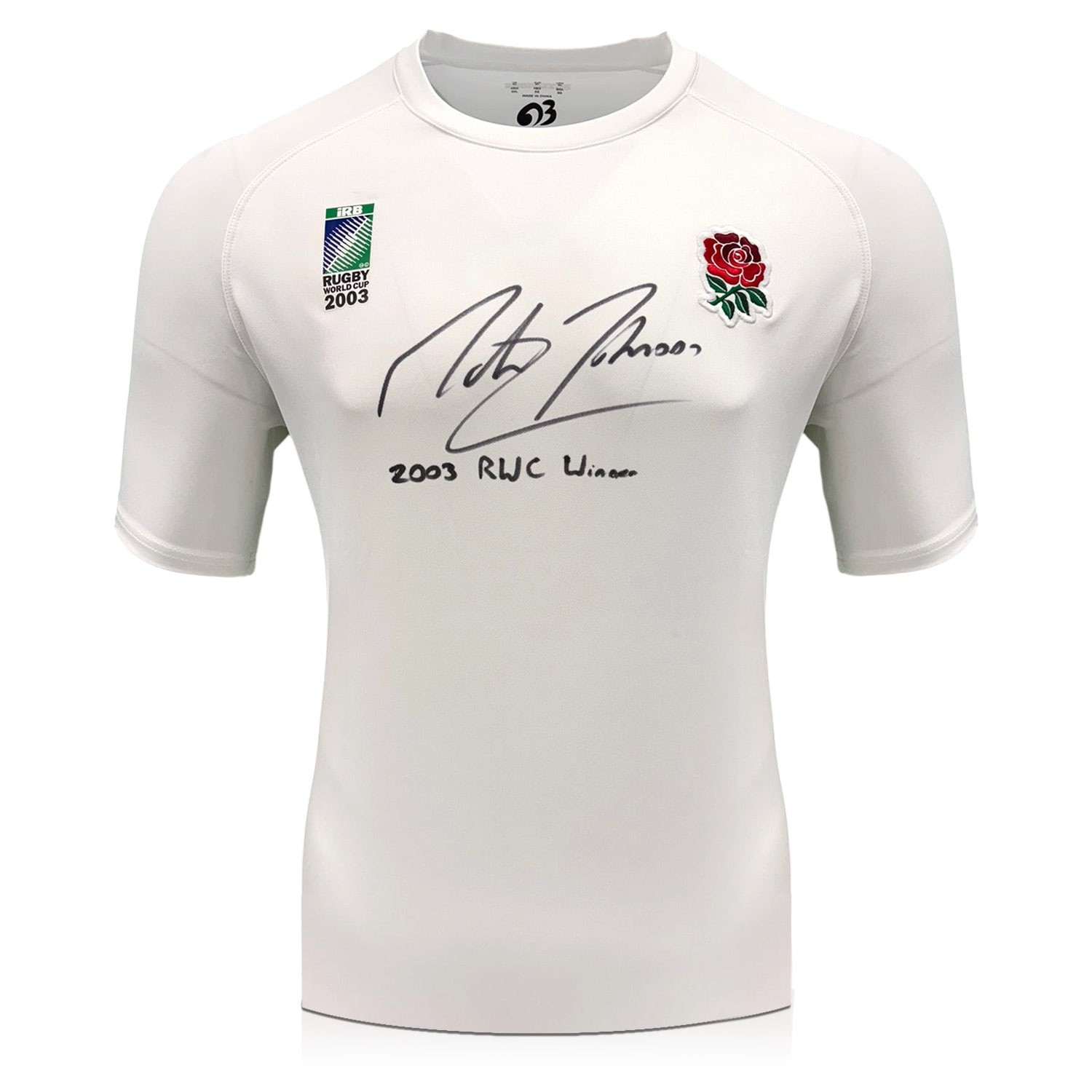 Martin Johnson Signed Commemorative Champions '03 England Rugby Shirt: 2003 Winner Inscription