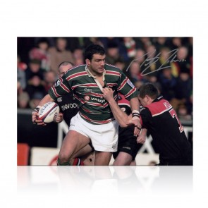 Martin Johnson Signed Leicester Tigers Rugby Photo