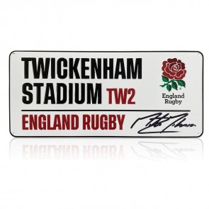 Martin Johnson Signed England Rugby Street Sign