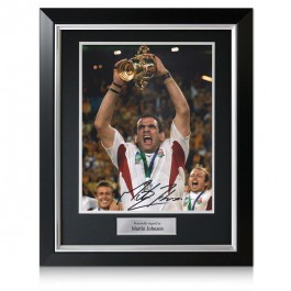 Martin Johnson Signed England Rugby Photo: World Cup Winner. In Deluxe Frame