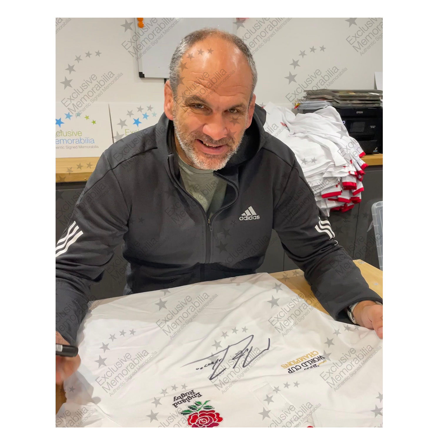 Martin Johnson And Jonny Wilkinson Signed England Rugby Shirt: Champions Embroidery