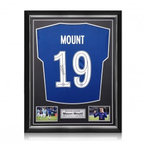 Mason Mount Signed Chelsea 2020-21 Football Shirt. Superior Frame