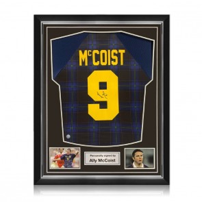  Ally McCoist Signed Scotland Euro 1996 Shirt. Superior Frame 