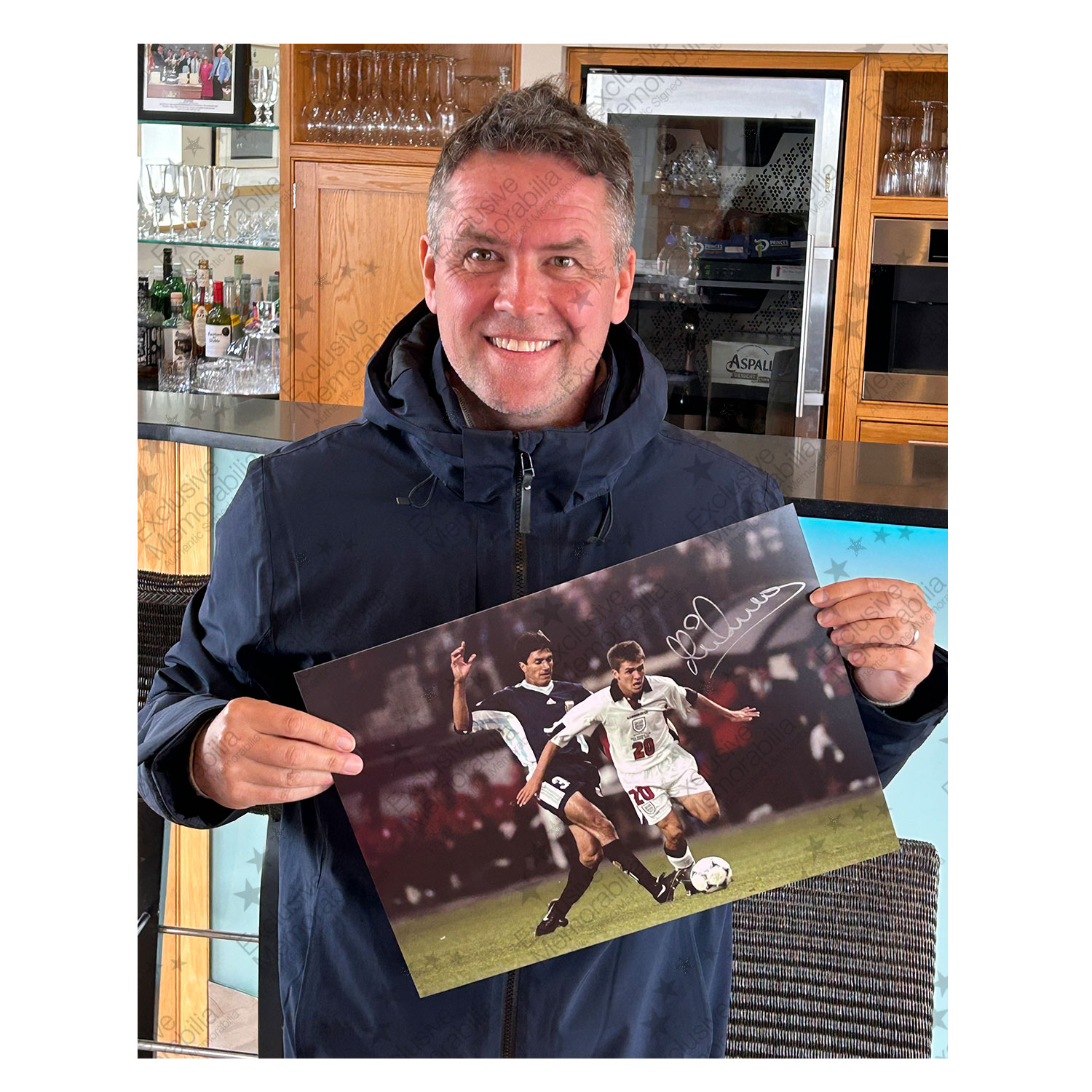 Michael Owen Signed England Football Photo: '98 World Cup. Deluxe Frame