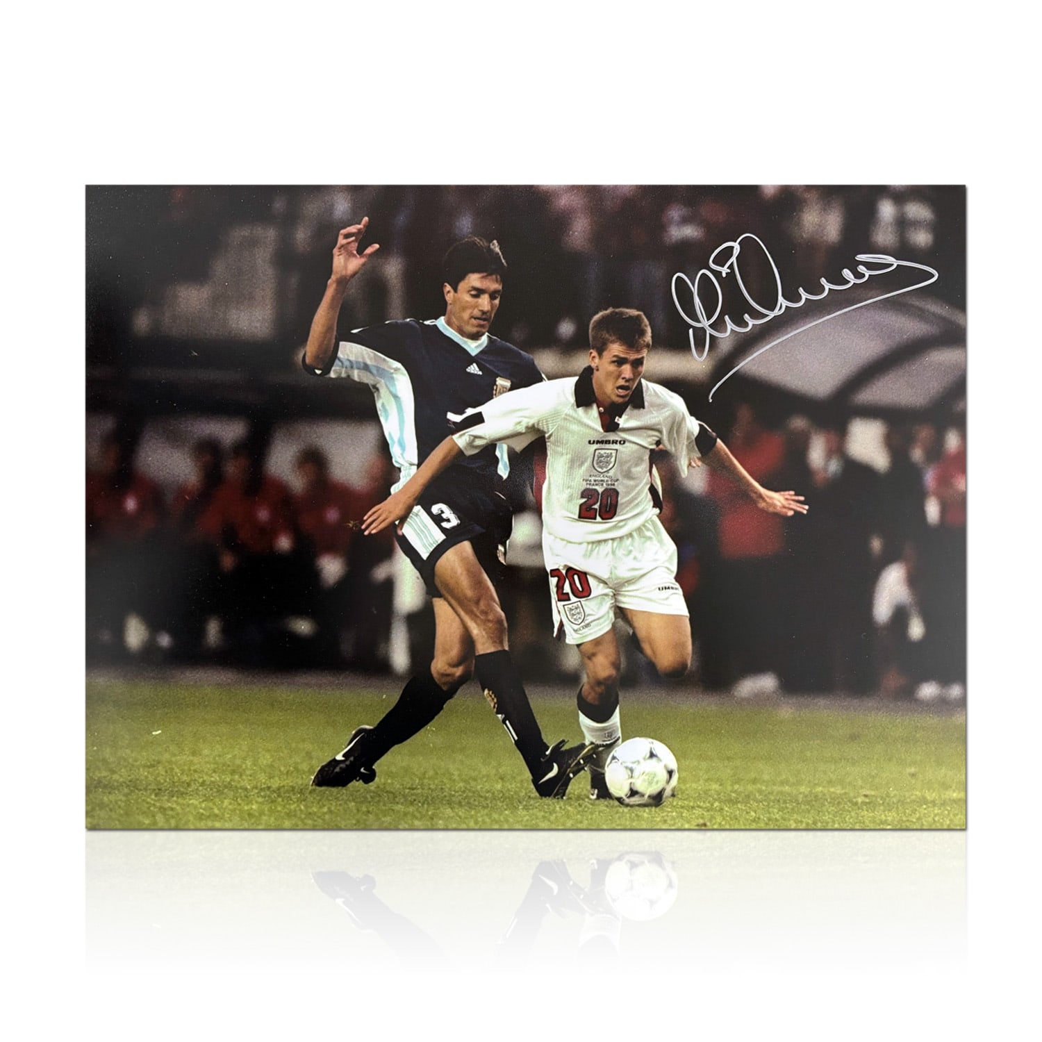 Michael Owen Signed England Football Photo: '98 World Cup