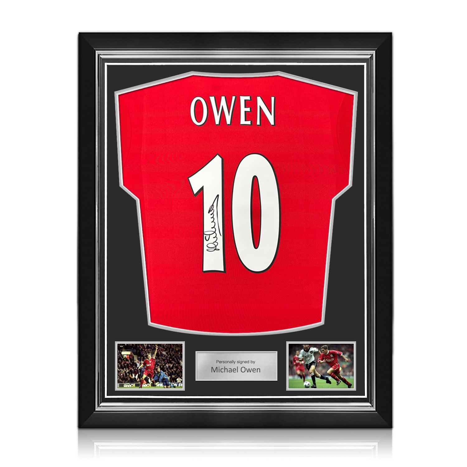 Michael Owen Signed Liverpool 1998-2000 Home Football Shirt. Superior Frame