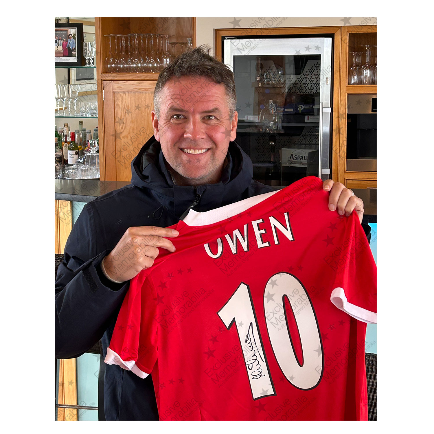 Steve McManaman & Michael Owen Signed Liverpool Football Shirts. Dual Frame
