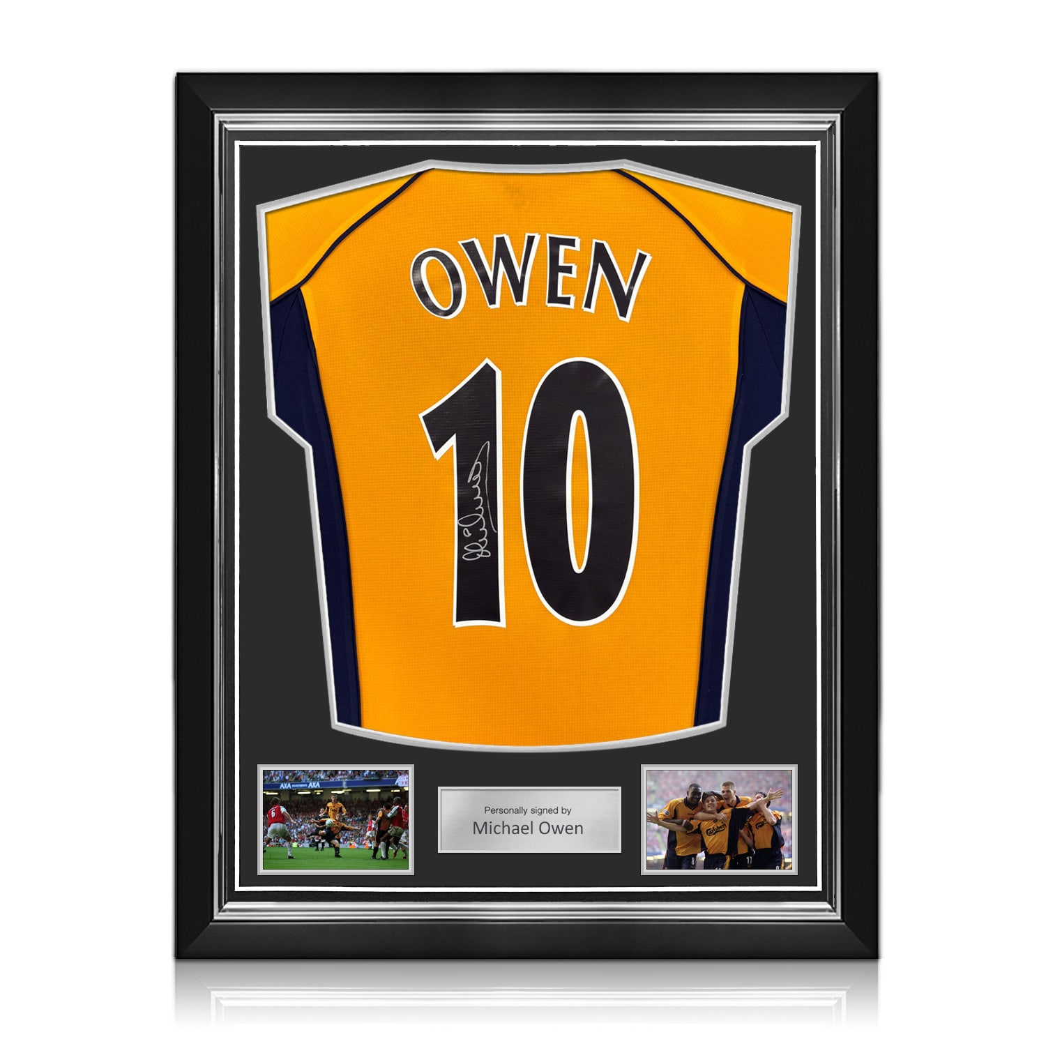 Michael Owen Signed Liverpool 2000-01 Away Football Shirt. Superior Frame