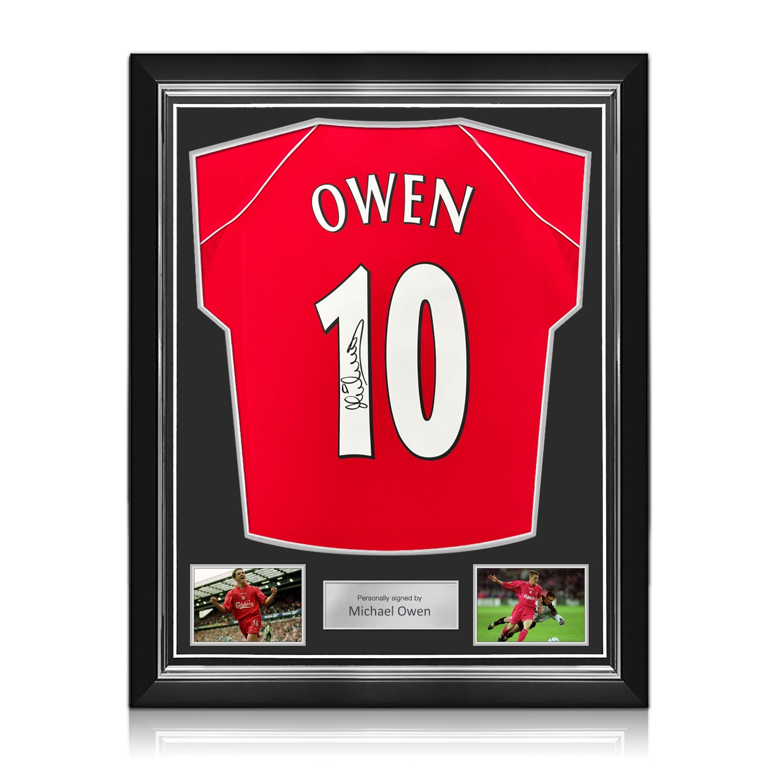 Michael Owen Signed Liverpool 2000-01 Home Football Shirt. Superior Frame