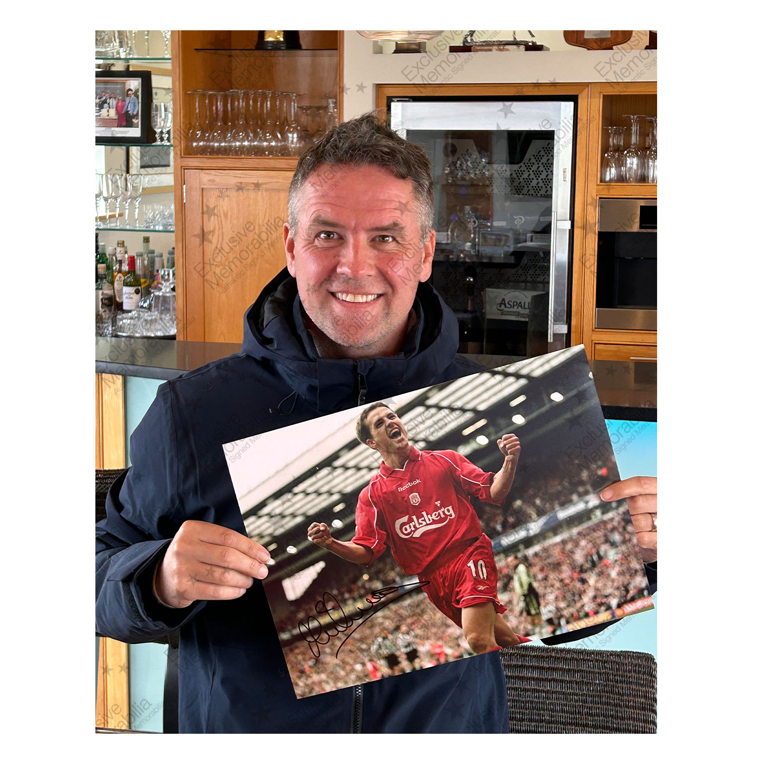 Michael Owen Signed Liverpool Football Photo: Hat-Trick
