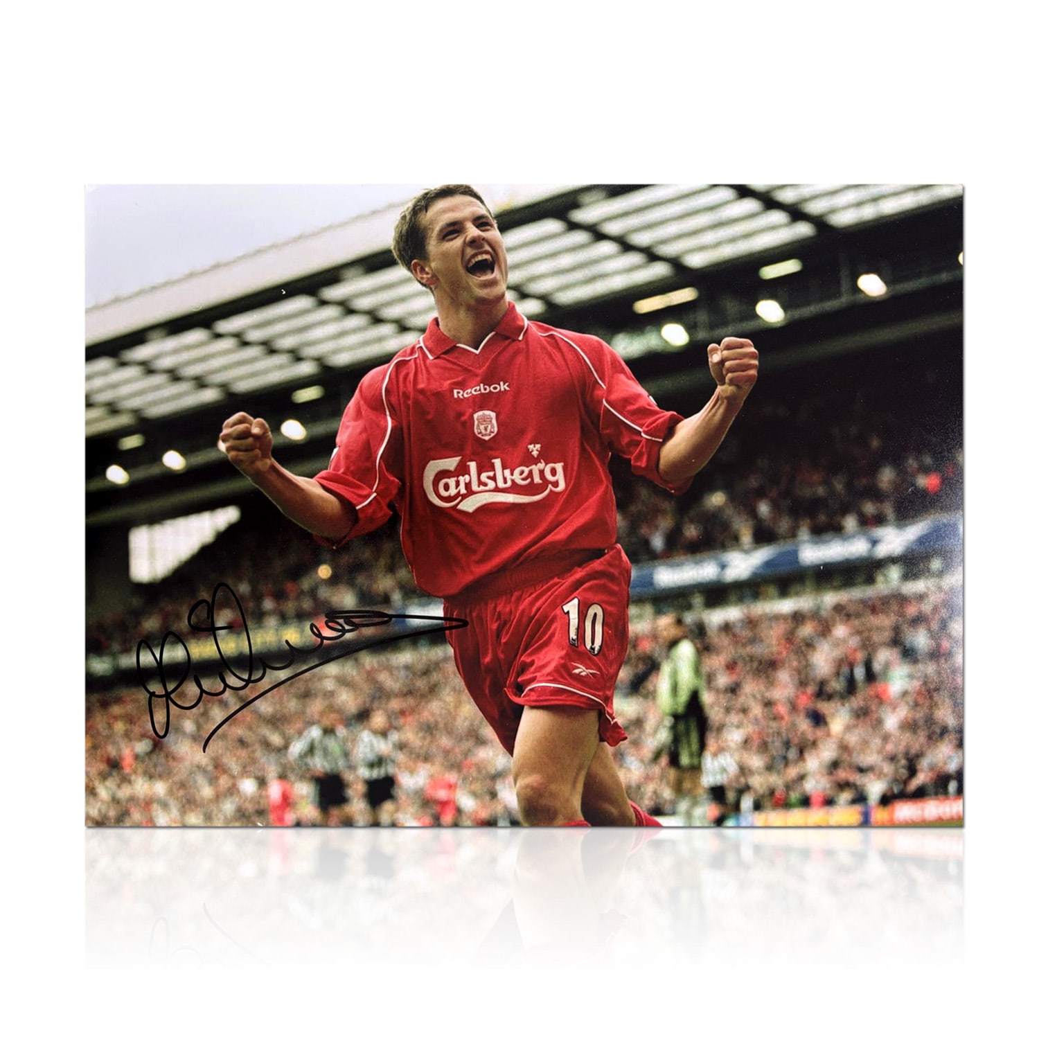 Michael Owen Signed Liverpool Football Photo: Hat-Trick