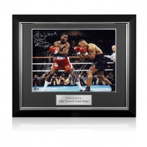 Mike Tyson And Frank Bruno Signed Boxing Photo. Deluxe Frame