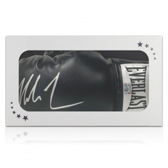 Mike Tyson Signed Black Boxing Glove. Gift Box