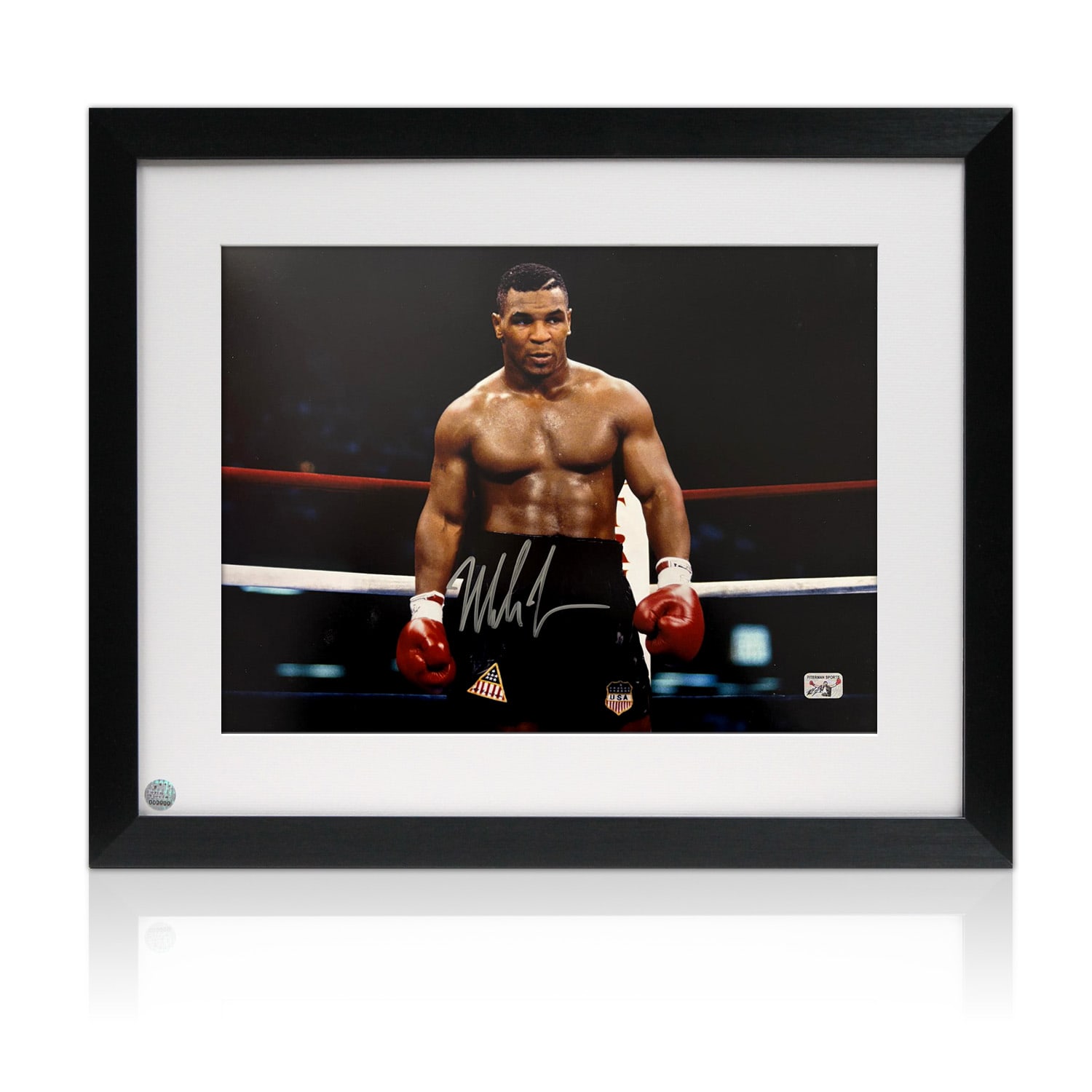 Mike Tyson Signed Boxing Photo: Iron Mike. Framed