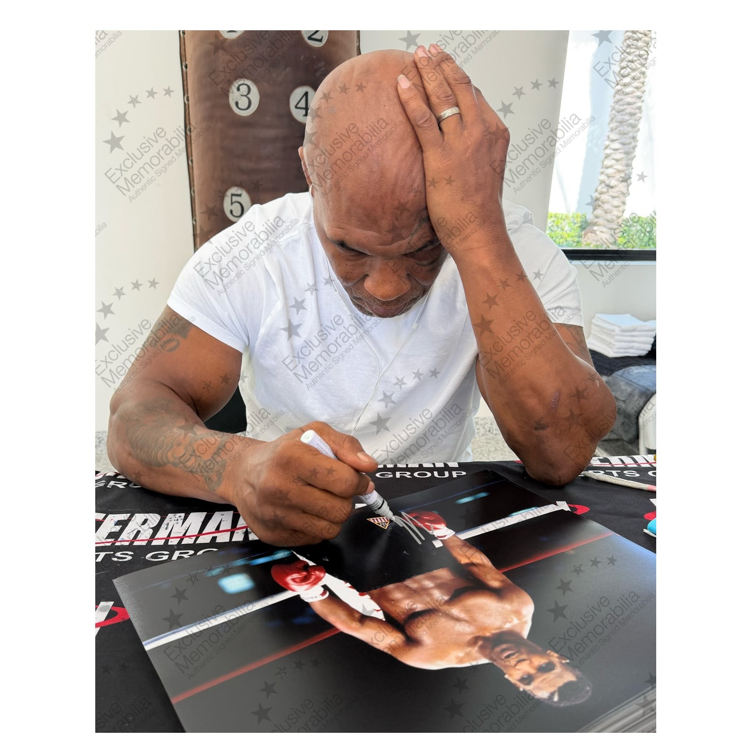 Mike Tyson Signed Boxing Photo: Iron Mike. Framed