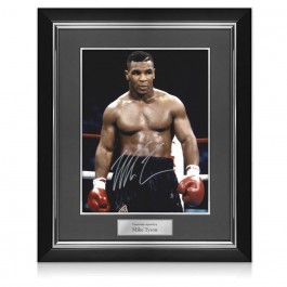 Mike Tyson Signed Boxing Photo: Baddest Man On The Planet. Deluxe Frame