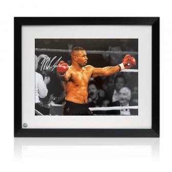 Mike Tyson Signed Boxing Photo: Iron Mike. Framed