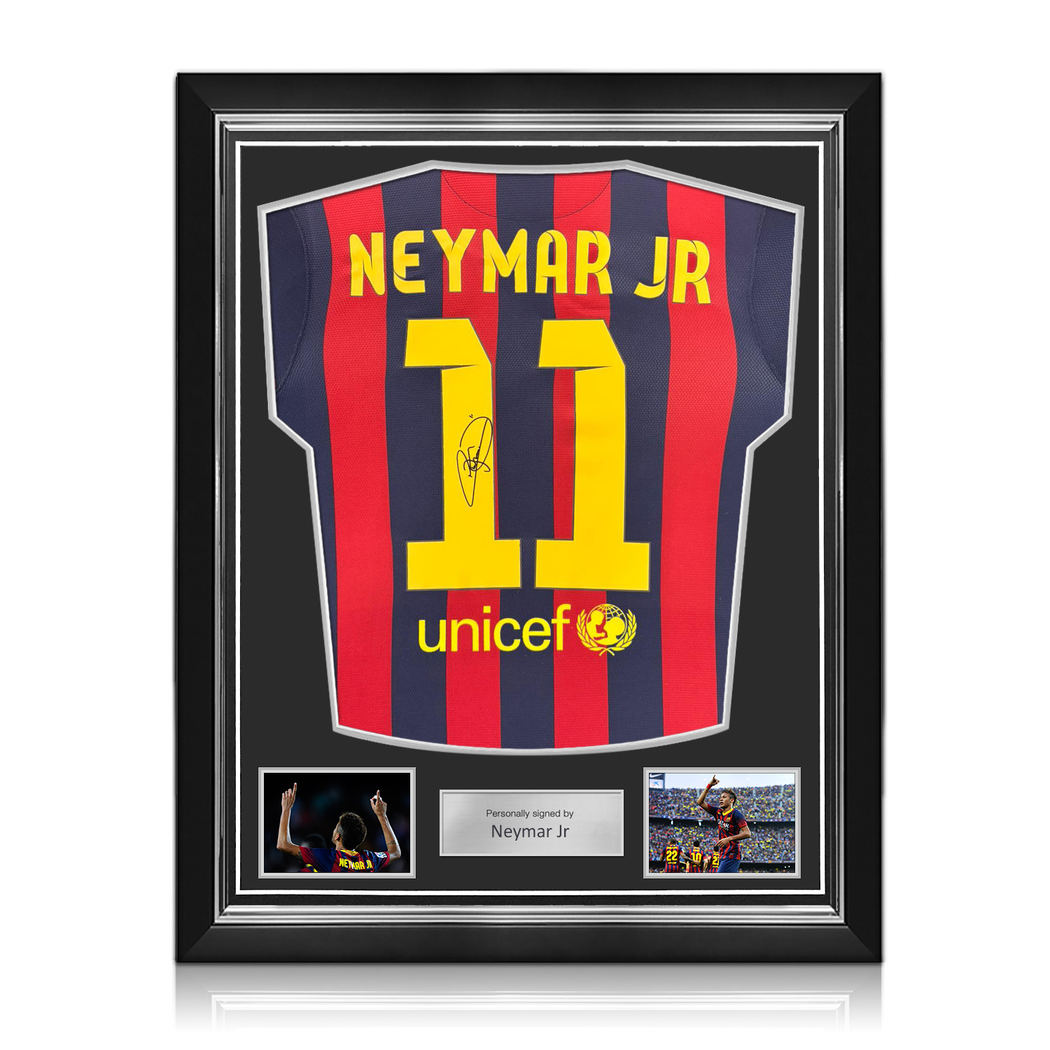 Neymar Signed Original Barcelona 2013-14 Home Football Shirt. Superior Frame
