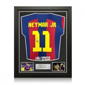 Neymar Jr Signed Barcelona 2023-24 Football Shirt. Standard Frame