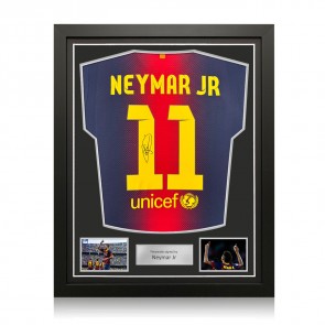 Neymar Jr Signed Original Barcelona 2012-13 Home Football Shirt. Standard Frame