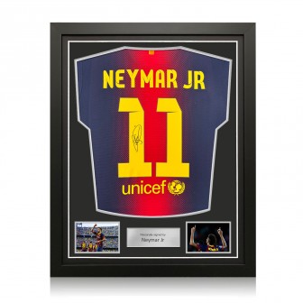 Neymar Jr Signed Original Barcelona 2012-13 Home Football Shirt. Standard Frame