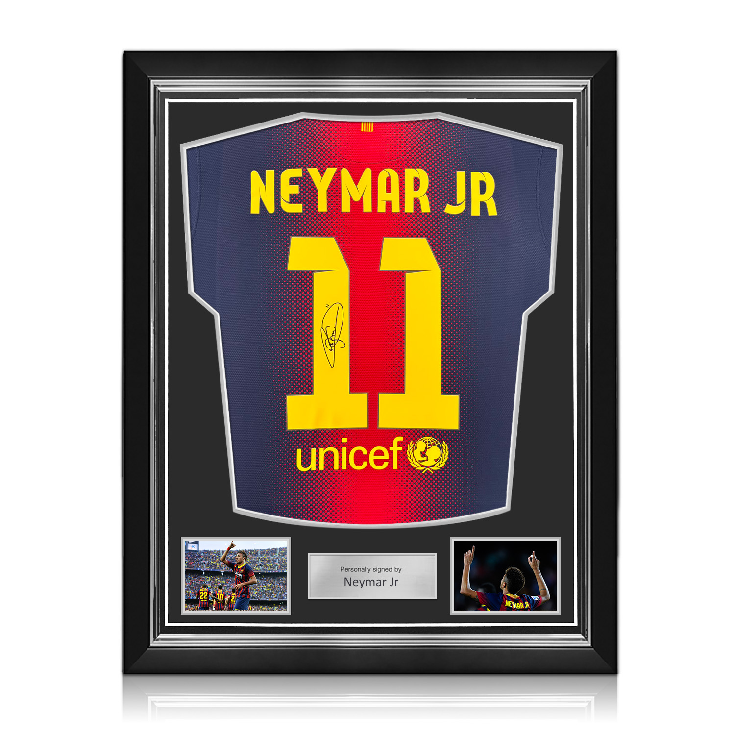 Neymar Jr Signed Original Barcelona 2012-13 Home Football Shirt. Superior Frame