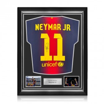 Neymar Jr Signed Original Barcelona 2012-13 Home Football Shirt. Superior Frame