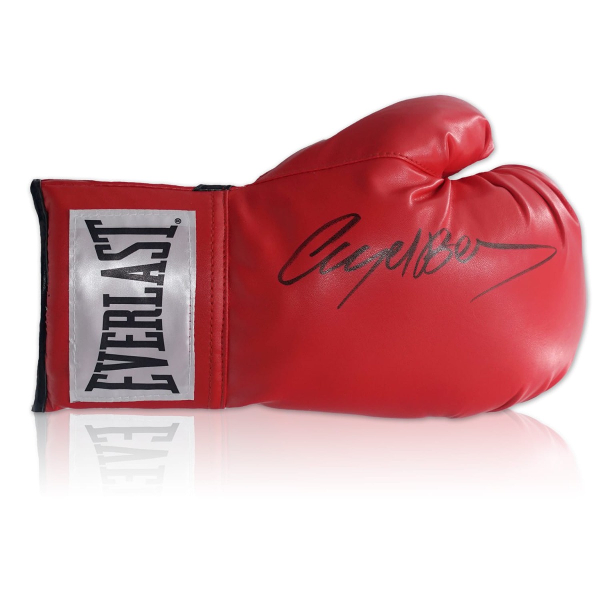 A Nigel Benn Signed Black Boxing Glove Presented In A Dome Frame 