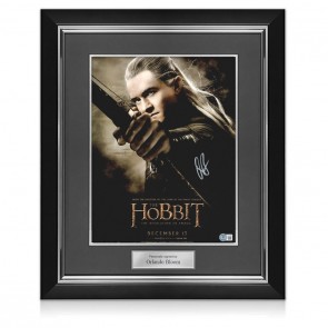 Orlando Bloom Signed The Hobbit Poster. Deluxe Frame