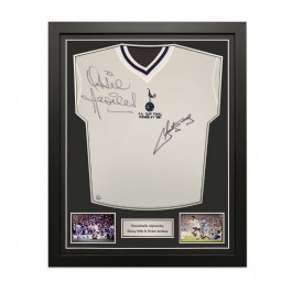 Ossie Ardiles and Ricky Villa Signed Tottenham Hotspur 1981 Football Shirt. Standard Frame