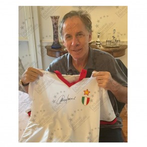 Franco Baresi & Paolo Maldini Signed AC Milan 1994 European Cup Final Football Shirt. Superior Frame