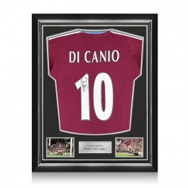 Paolo Di Canio Signed West Ham United 2000 Football Shirt. Superior Frame