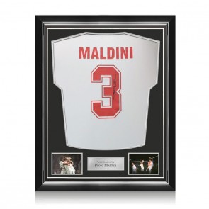 Paolo Maldini Signed 1988 AC Milan Away Football Shirt. Superior Frame