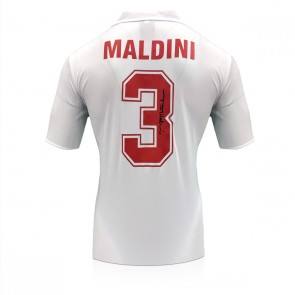 Paolo Maldini Signed 1988 AC Milan Away Football Shirt