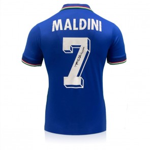 Paolo Maldini Signed Italy 1990 Home Football Shirt