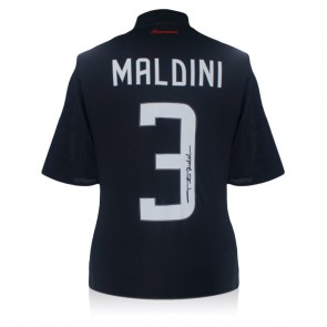 Paolo Maldini Signed 2008-09 AC Milan Third Football Shirt