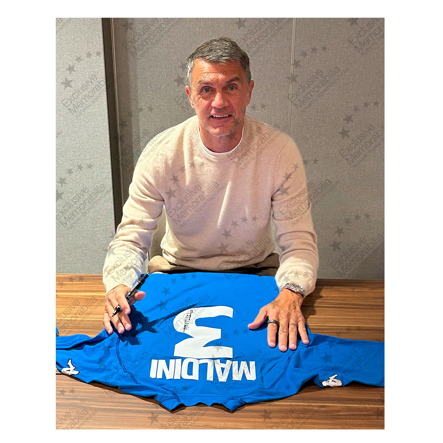 Paolo Maldini Signed Original 2000-01 Italy Home Football Shirt. Icon Frame