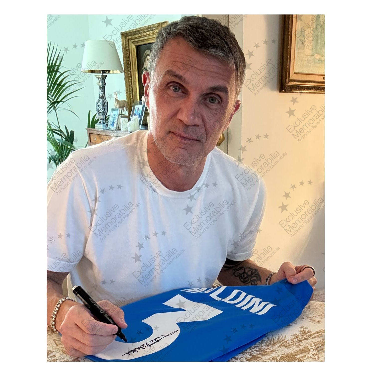 Paolo Maldini Signed Italy 2022 Home Football Shirt