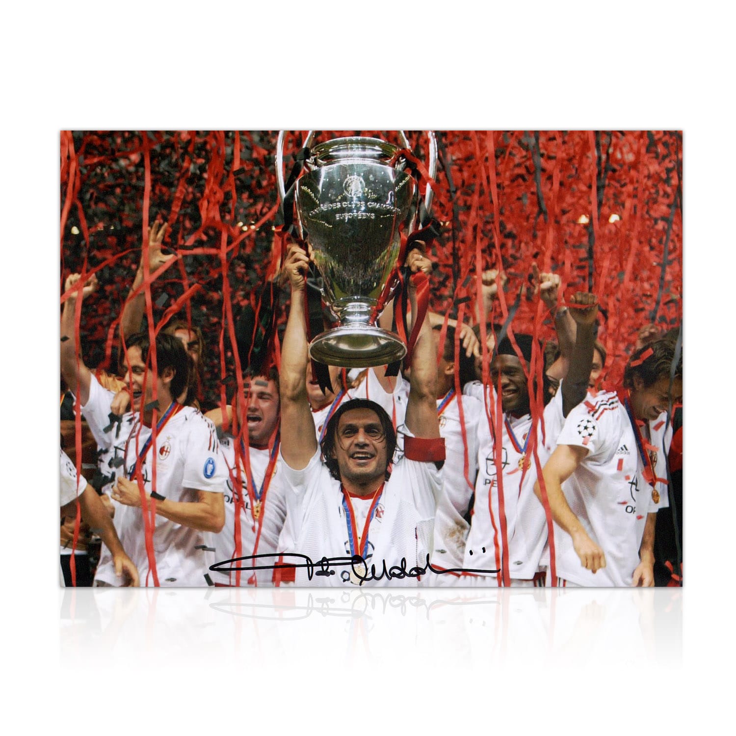 Paolo Maldini Signed AC Milan Football Photo: UCL Winner