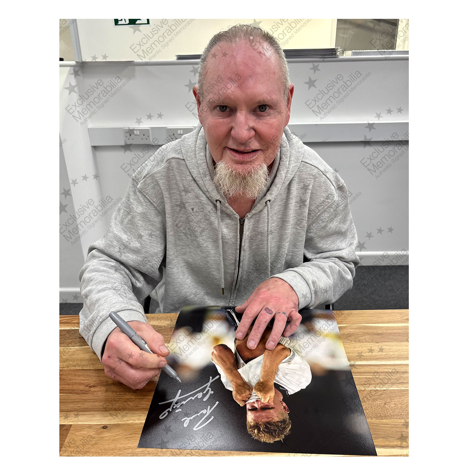 Paul Gascoigne Signed England Football Photo: Gazza's Tears. Deluxe Frame