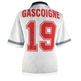 Paul Gascoigne Signed England 1990 Football Shirt