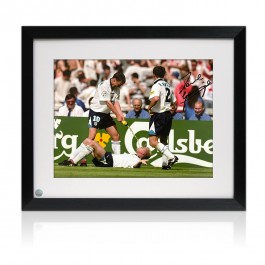 Paul Gascoigne Signed England Football Photo The Dentist Chair Framed paul-gascoigne-signed-england-football-photo-the-dentist-chair-framed