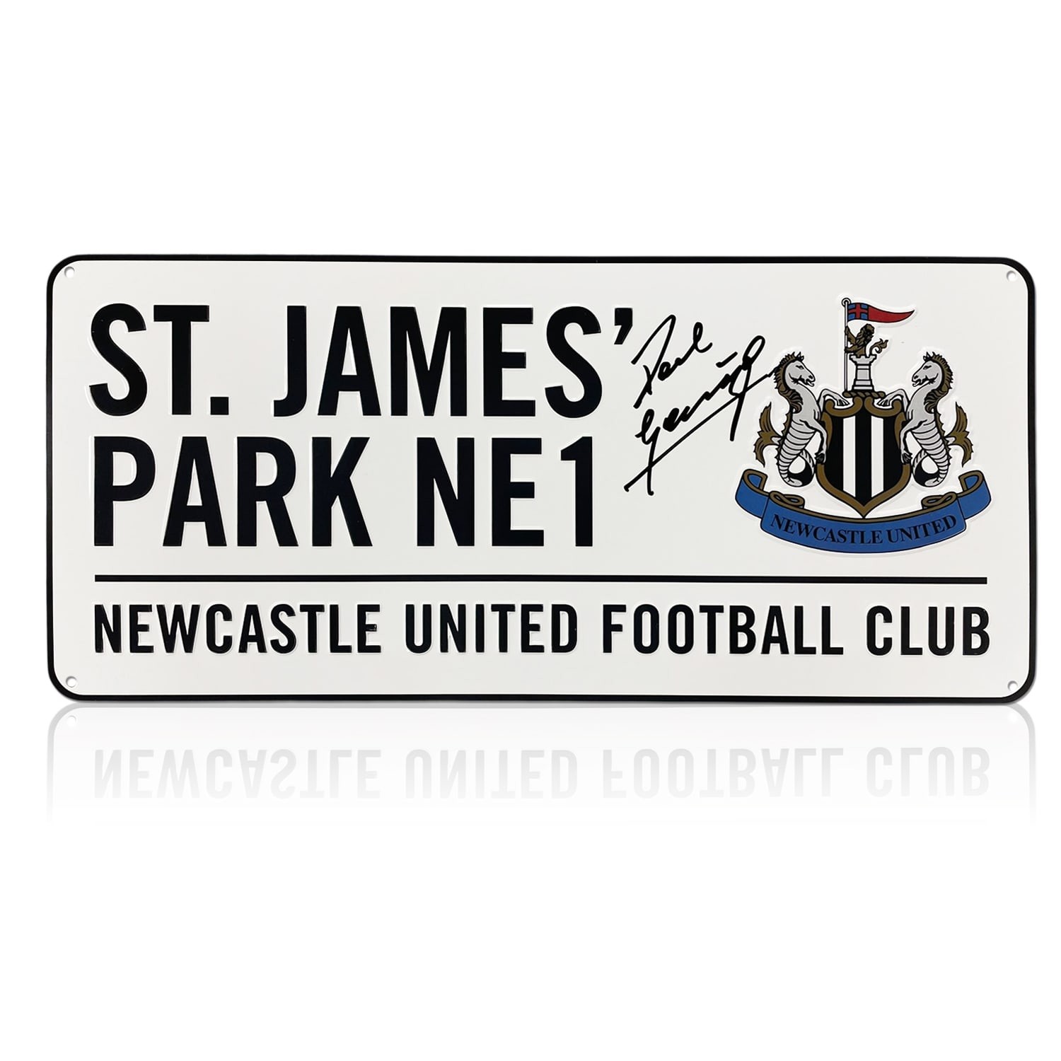 Paul Gascoigne Signed Newcastle United Street Sign