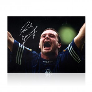 Paul Gascoigne Signed Rangers Football Photo
