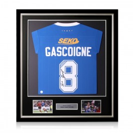 Paul Gascoigne Signed Rangers 2021-22 Football Shirt. Deluxe Frame