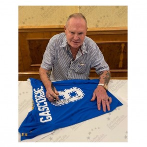 Paul Gascoigne Signed Rangers 2021-22 Football Shirt. Deluxe Frame
